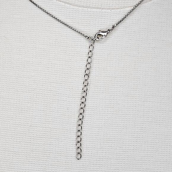 Sunflower Heart Necklace Silvertone Goldtone Clear Rhinestones Appx 21 inches - Picture 4 of 7